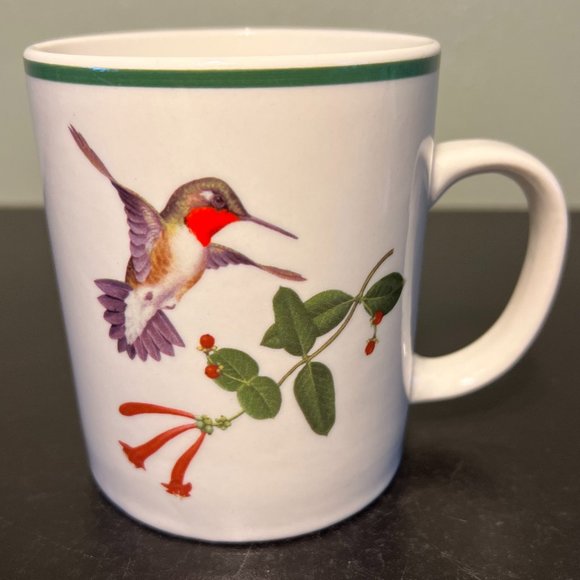 Ruby-Throated Hummingbird w/ Red Flower NATIONAL WILDLIFE FEDERATION Mug - Picture 2 of 5